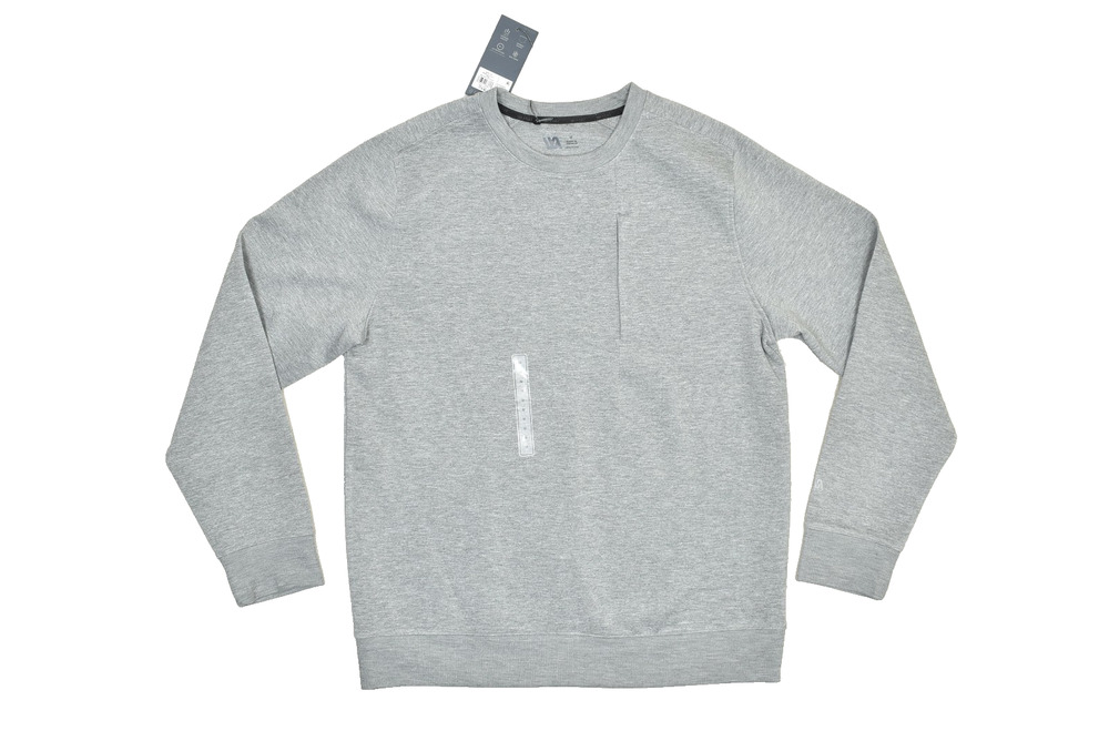 NEW VRST Men's Crewneck Fleece Sweatshirt Moisture Wicking Anti-Odor Grey Size M